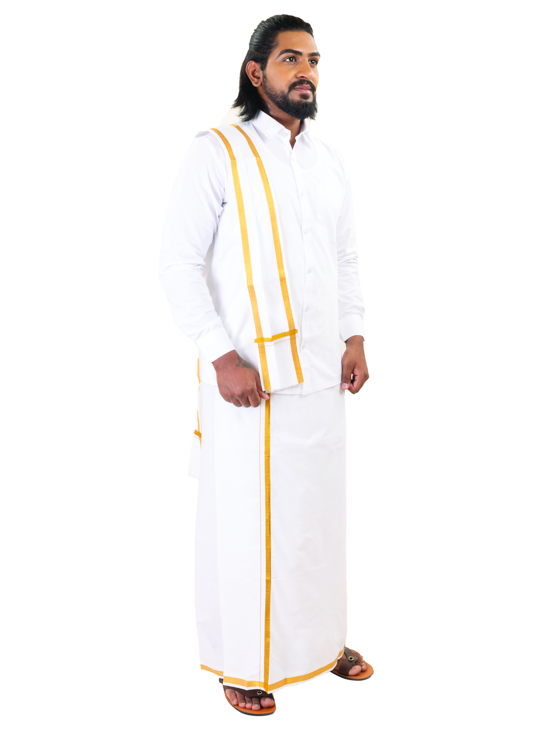 Wedding Dhoti White 3-in-1